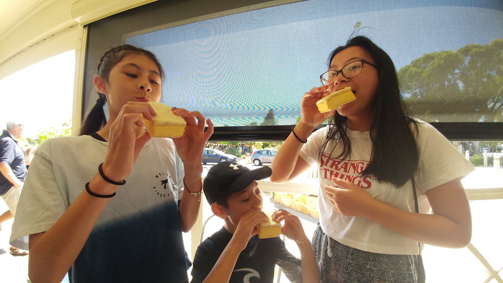 Vanilla slices at the Home Grain Bakery, Aldinga, South Australia.